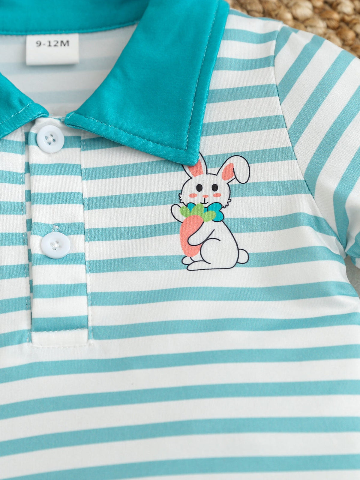 Children's Striped Polo Shirt & Solid Shorts Set