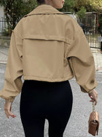 Drawstring Hem Zip Up Jacket
