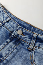High-Waisted Wide-Leg Cuffed Jeans
