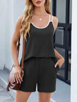 Casual Ribbed Tank Top and Shorts Set
