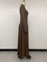 Mock Neck Long Sleeve Midi Dress