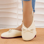 Bow Round Toe Flats Slip-Ons