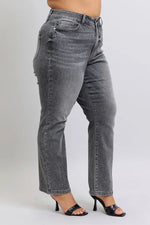 Judy Blue Full Size High Waist Rhinestone Straight Jeans Plus Size