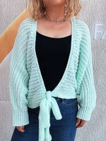 Tie Front Long Sleeve Cardigan