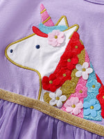 Children's Unicorn Short Sleeve Tulle Dress