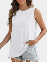 Florira Eyelet Round Neck Tank
