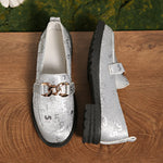 Round Toe Block Heels Loafers