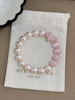 Pearl & Cat's Eye Stone Bracelet