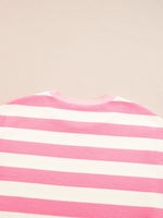 Stripe Cap Sleeve Pocketed Shift Dress