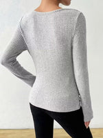 Cowl Neck Ribbed Knit Top