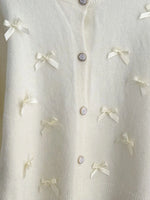 Bow Button Up Long Sleeve Cardigan