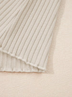 Lace Neckline Button Decor Lettuce Edge Long Sleeve Ribbed Top