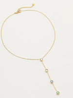 18K Gold-Plated Stainless Steel Zircon Y-Drop Necklace