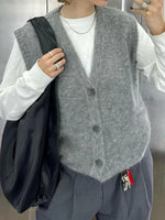 Button-Front Sweater Vest