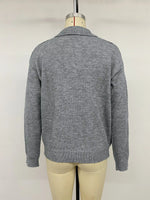 Argyle Patterned Polo Collar Sweater