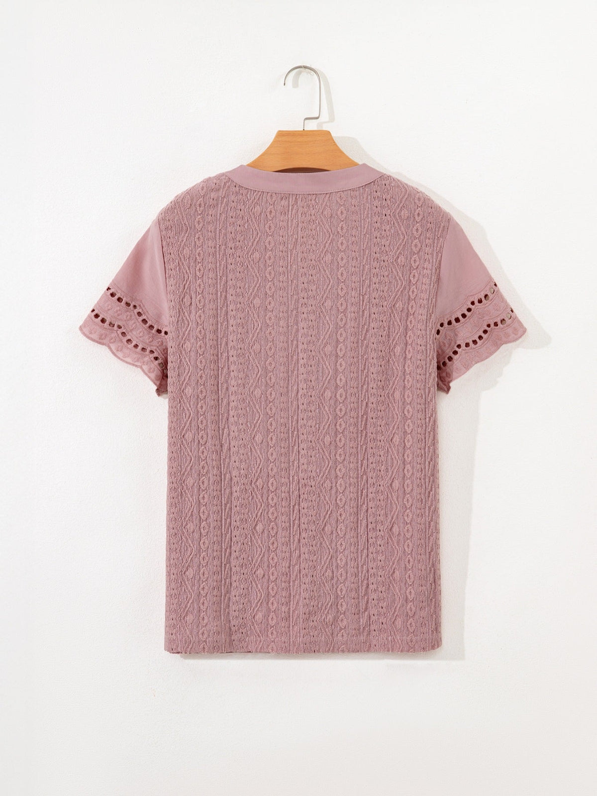 Eyelet Embroidered Short Sleeve Blouse