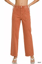 Zenana Straight Leg Utility Pocket Jeans