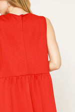 Umgee Round Neck Sleeveless Tank Dress with Pockets