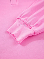 Contrast Striped Collar Patchwork Puff Sleeve Ruffle Hem Mini Dress