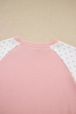 Polka Dot Cropped Sweatshirt and Wide-Leg Pants Set
