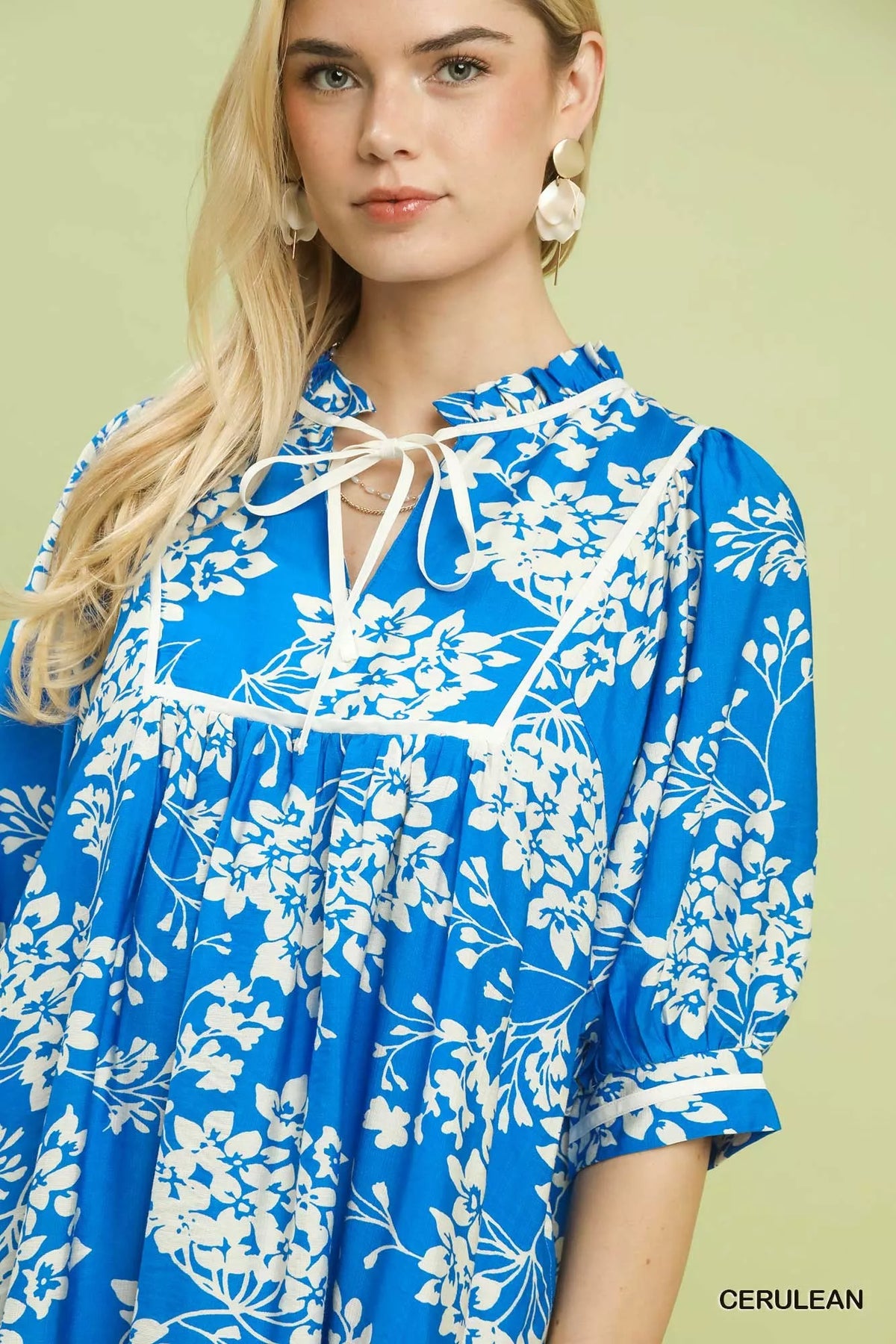 Umgee Floral Babydoll Dress with Pockets