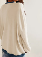 Mandy Contrast Trim Round Neck Long Sleeve Sweatshirt