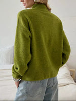 Mock Neck Dropped Shoulder Sweater