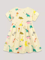 Children's Cartoon Dinosaur Print Casual Dress