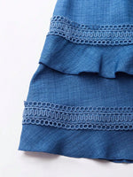 Lace Detail V-Neck Mini Dress