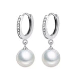 Pearl Drop Hoop Earrings
