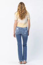 Judy Blue Full Size Mid Rise Destroy Straight Jeans Plus Size
