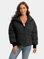 Zip Up Turtleneck Long Sleeve Puffer Jacket