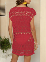 Openwork Round Neck Cover-Up