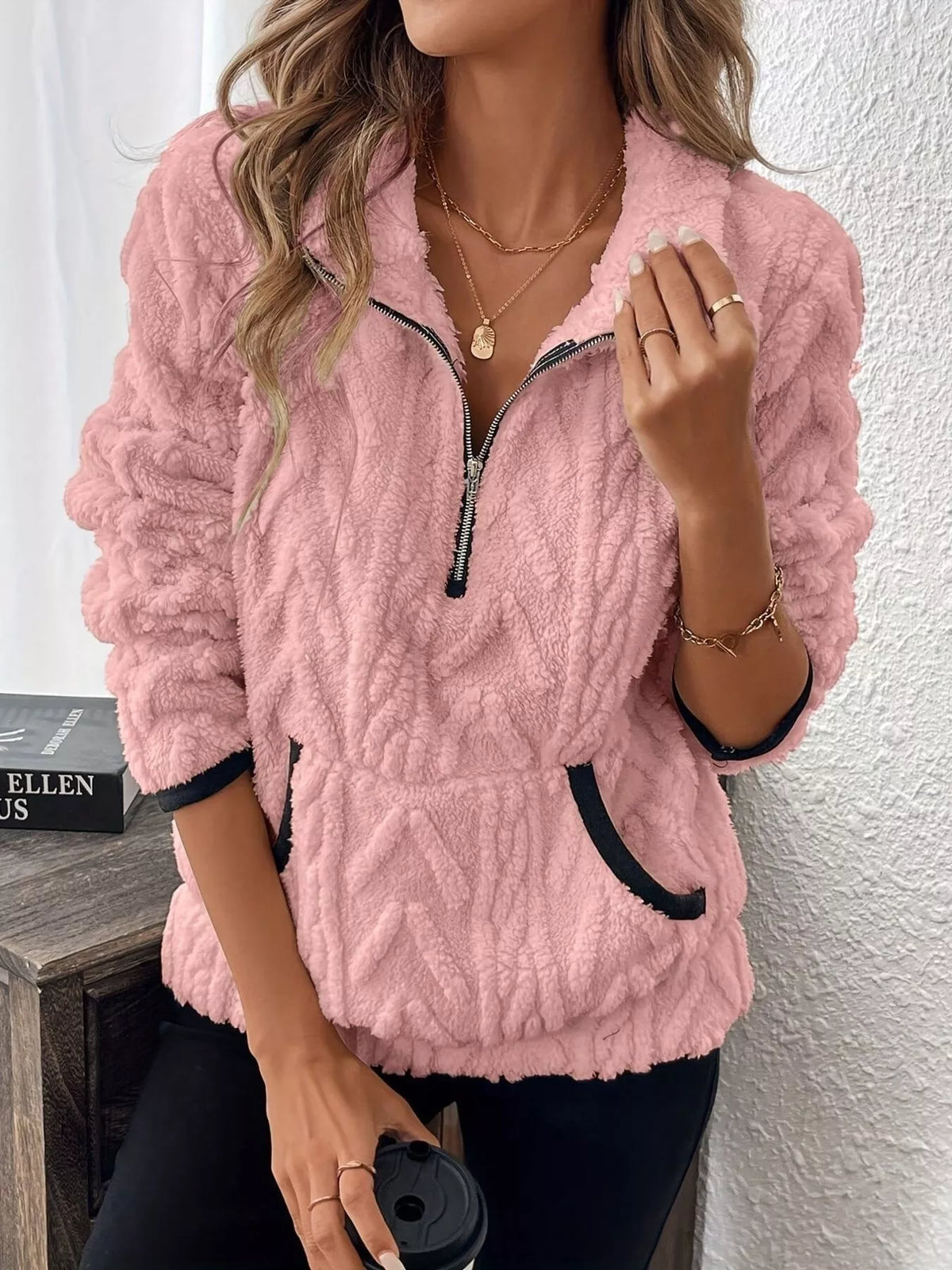 Cozy Sherpa Half Zip Sweatshirt