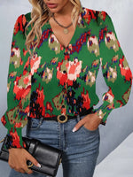Printed Button Up Long Sleeve Shirt