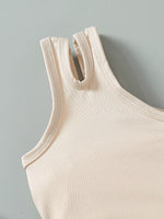Children's Asymmetrical Tank Top & Bow-Accent Denim Shorts Set