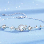 925 Sterling Silver Zircon Star Adjustable Bracelet