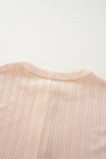 Textured Button Front Wide Leg Cap Sleeve Jumpsuit