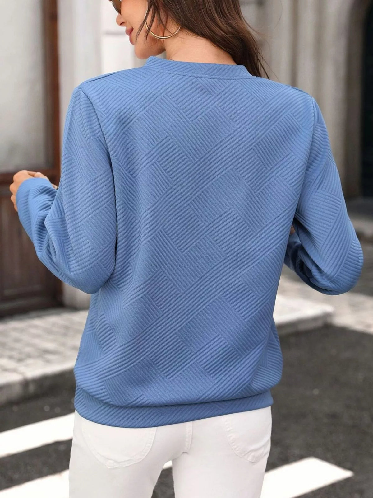Textured Quarter-Zip Sweatshirt