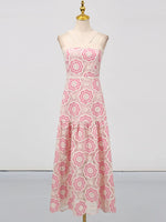 Lace Sleeveless Tiered Midi Dress