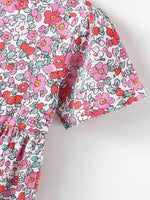 Children's Floral Print Short Sleeve A-Line Dress