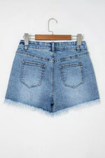 Western Embroidery Stud Denim Shorts