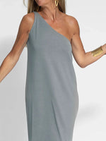 One-Shoulder Maxi Dress with Side Slit