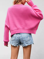 Round Neck Dropped Shoulder Sweater