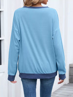 Contrast Trim Long Sleeve Sweatshirt