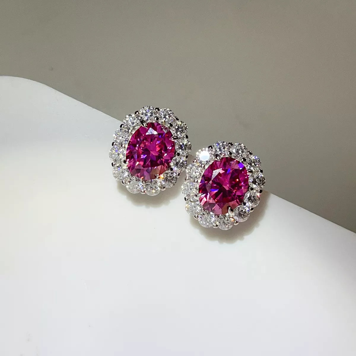 6 Carat 925 Sterling Silver Moissanite Stud Earrings