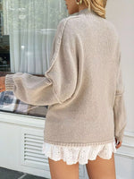 Mock Neck Drop Shoulder Sweater