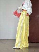 Side Stripes High-Waisted Wide-Leg Sweatpants