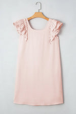 Ruffle Sleeve Bow Back Mini Dress