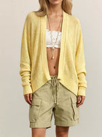 Open-Front Long Sleeve Knit Cardigan